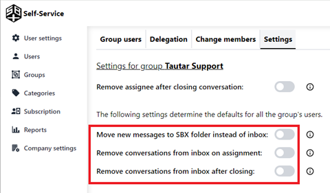 Recommended settings